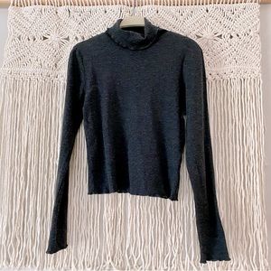 Grey ribbed turtleneck